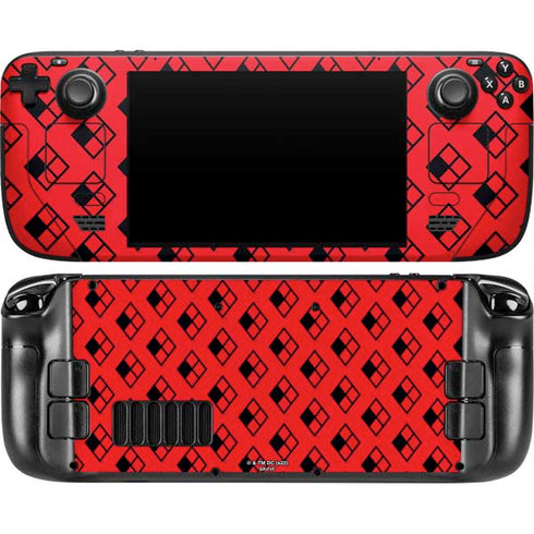 DC Comics Harley Quinn Logo Pattern Steam Deck Handheld Gaming Computer OLED Skin