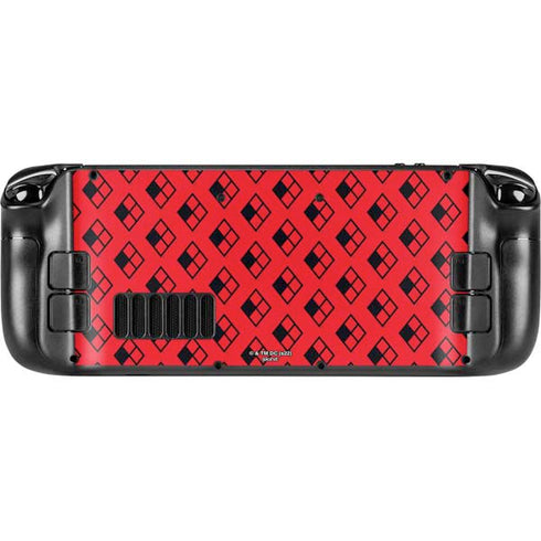 DC Comics Harley Quinn Logo Pattern Steam Deck Handheld Gaming Computer Skin