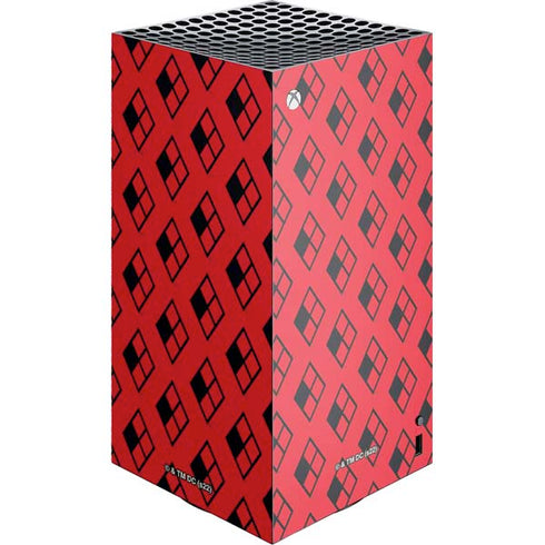 DC Comics Harley Quinn Logo Pattern XBox Series X Digital Edition Console Skin