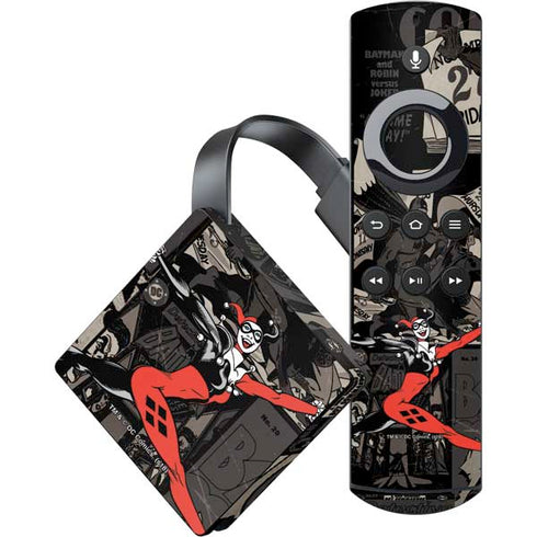 DC Comics Harley Quinn Vintage Action pose pattern Amazon Fire TV Skin