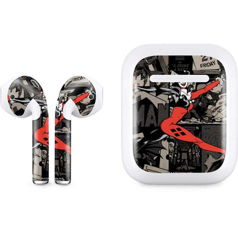 DC Comics Harley Quinn Vintage Action pose pattern Apple AirPods Skin