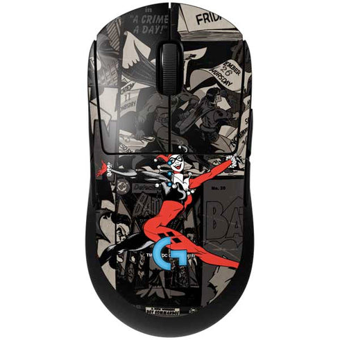 DC Comics Harley Quinn Vintage Action pose pattern G Pro Wireless Gaming Mouse Skin