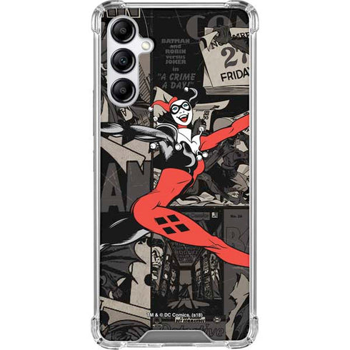 DC Comics Harley Quinn Vintage Action pose pattern Gabb Phone 4 Clear Case