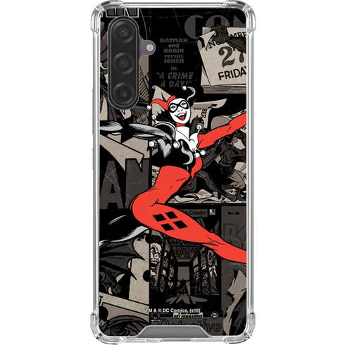 DC Comics Harley Quinn Vintage Action pose pattern Galaxy A17 Clear Case