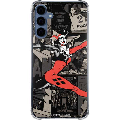 DC Comics Harley Quinn Vintage Action pose pattern Galaxy A55 5G Clear Case