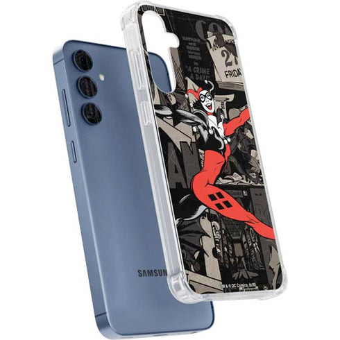 DC Comics Harley Quinn Vintage Action pose pattern Galaxy A55 5G Clear Case