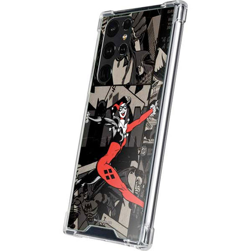 DC Comics Harley Quinn Vintage Action pose pattern Galaxy S23 Ultra Clear Case