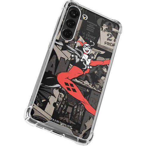 DC Comics Harley Quinn Vintage Action pose pattern Galaxy S24 FE Clear Case