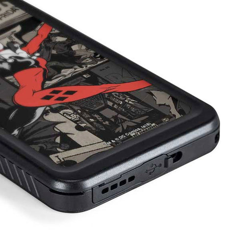 DC Comics Harley Quinn Vintage Action pose pattern Galaxy S24 Plus Waterproof Case