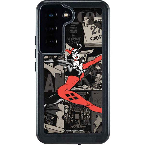 DC Comics Harley Quinn Vintage Action pose pattern Galaxy S24 Waterproof Case