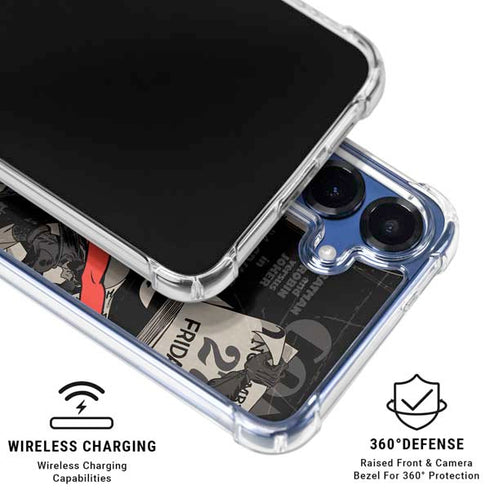 DC Comics Harley Quinn Vintage Action pose pattern Galaxy S25 Clear Case