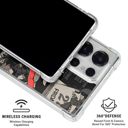 DC Comics Harley Quinn Vintage Action pose pattern Galaxy S25 Ultra Clear Case