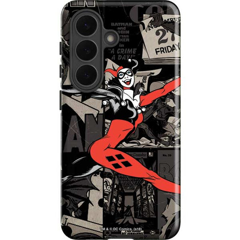 DC Comics Harley Quinn Vintage Action pose pattern Galaxy S26 Plus Impact Case