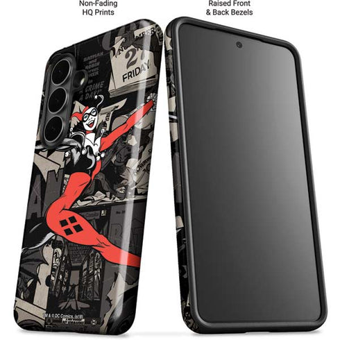 DC Comics Harley Quinn Vintage Action pose pattern Galaxy S26 Plus Impact Case