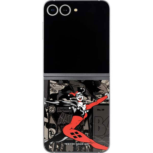 DC Comics Harley Quinn Vintage Action pose pattern Galaxy Z Flip6 Skin