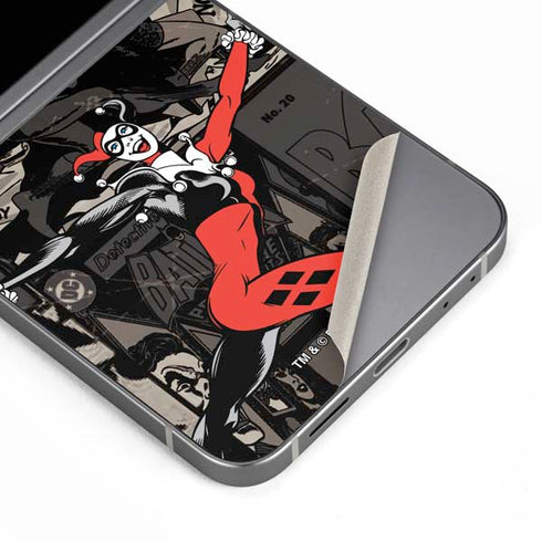 DC Comics Harley Quinn Vintage Action pose pattern Galaxy Z Flip6 Skin