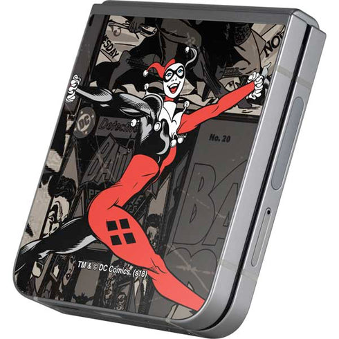 DC Comics Harley Quinn Vintage Action pose pattern Galaxy Z Flip6 Skin