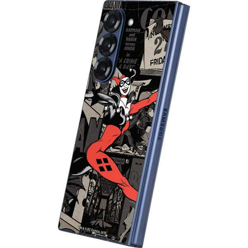 DC Comics Harley Quinn Vintage Action pose pattern Galaxy Z Fold6 Skin