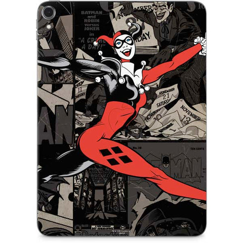 DC Comics Harley Quinn Vintage Action pose pattern Apple iPad Pro Skin