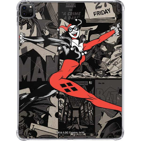 DC Comics Harley Quinn Vintage Action pose pattern iPad Pro 11in (2024) Clear Case