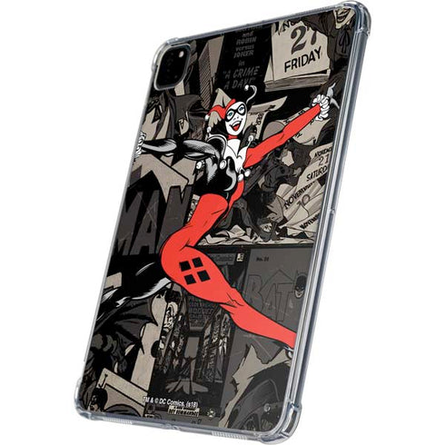 DC Comics Harley Quinn Vintage Action pose pattern iPad Pro 11in (2024) Clear Case