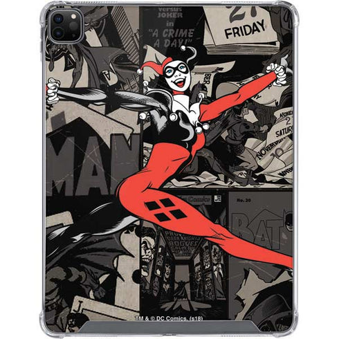 DC Comics Harley Quinn Vintage Action pose pattern iPad Cases