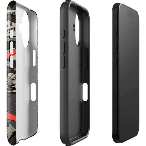 DC Comics Harley Quinn Vintage Action pose pattern iPhone 16 Plus Impact Case