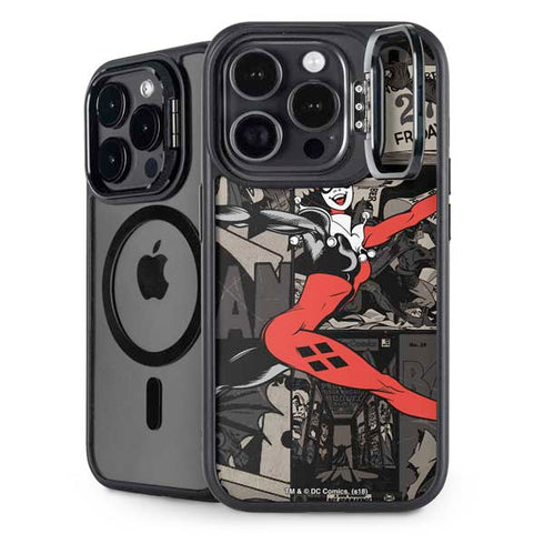 DC Comics Harley Quinn Vintage Action pose pattern iPhone 16 Pro Max Kickstand Case