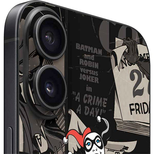 DC Comics Harley Quinn Vintage Action pose pattern iPhone 16 Skin