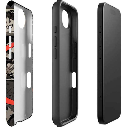 DC Comics Harley Quinn Vintage Action pose pattern iPhone 16e Impact Case