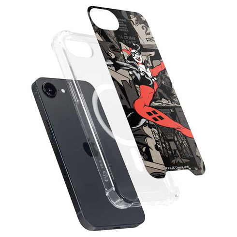 DC Comics Harley Quinn Vintage Action pose pattern iPhone 16e MagSafe Case