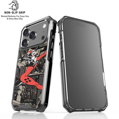 DC Comics Harley Quinn Vintage Action pose pattern iPhone 18 Pro Clear Case