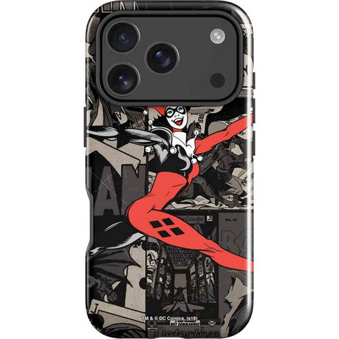 DC Comics Harley Quinn Vintage Action pose pattern iPhone 18 Pro Impact Case