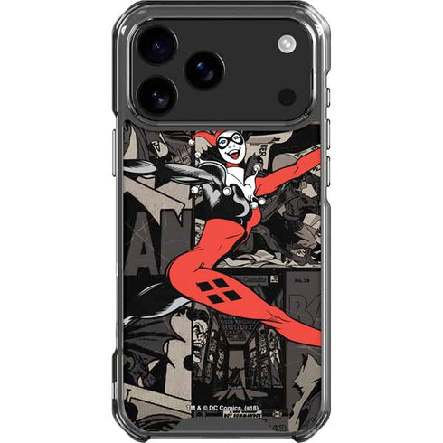 DC Comics Harley Quinn Vintage Action pose pattern iPhone 18 Pro Max Clear Case