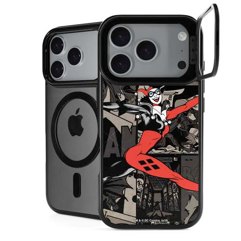 DC Comics Harley Quinn Vintage Action pose pattern iPhone 18 Pro Max Kickstand Case