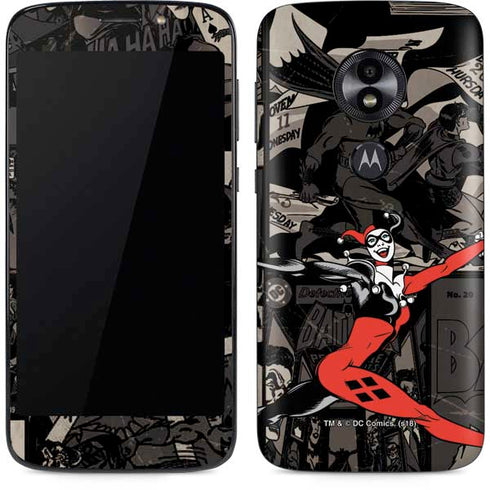 DC Comics Harley Quinn Vintage Action pose pattern Moto E5 Play Skin