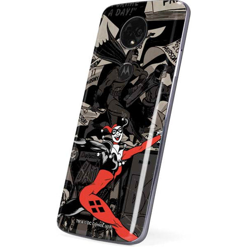 DC Comics Harley Quinn Vintage Action pose pattern Moto E5 Plus Skin