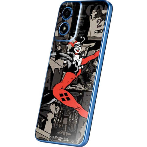 DC Comics Harley Quinn Vintage Action pose pattern Moto G Play 4G (2024) Skin