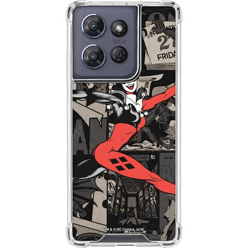DC Comics Harley Quinn Vintage Action pose pattern Moto G Play 5G (2025) Clear Case