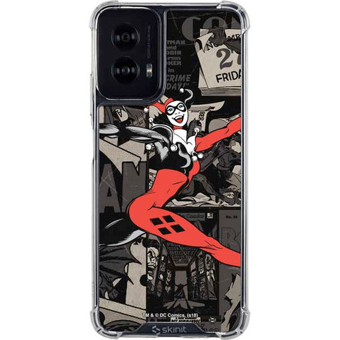 DC Comics Harley Quinn Vintage Action pose pattern Moto G Power 5G (2024) Clear Case