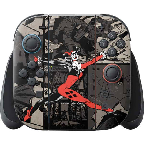 DC Comics Harley Quinn Vintage Action pose pattern Nintendo Switch 2 (2025) Joy-Con Controller Skin