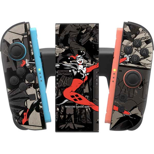 DC Comics Harley Quinn Vintage Action pose pattern Nintendo Switch 2 (2025) Joy-Con Controller Skin