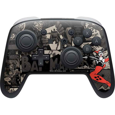 DC Comics Harley Quinn Vintage Action pose pattern Nintendo Switch 2 (2025) Pro Controller Skin