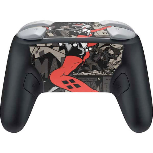 DC Comics Harley Quinn Vintage Action pose pattern Nintendo Switch 2 (2025) Pro Controller Skin