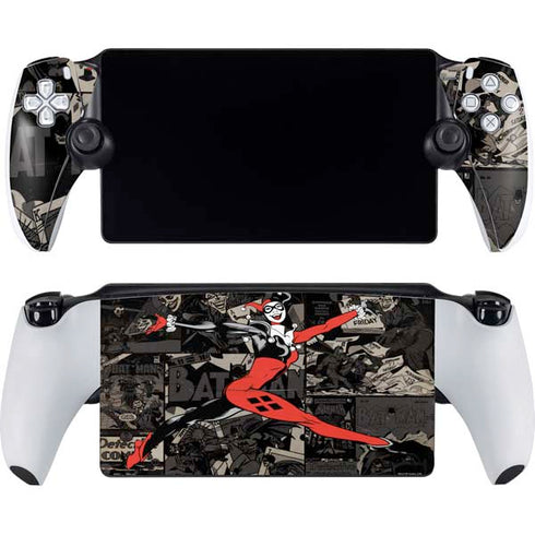 DC Comics Harley Quinn Vintage Action pose pattern PlayStation Portal Remote Player Skin
