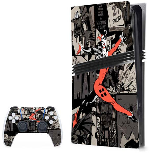 DC Comics Harley Quinn Vintage Action pose pattern PS5 Pro Bundle Skin