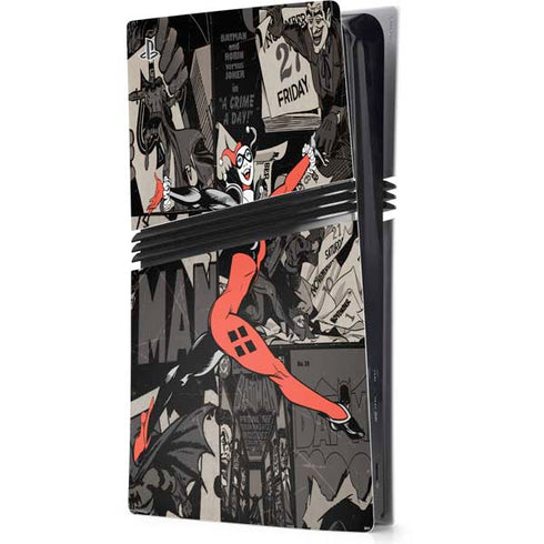 DC Comics Harley Quinn Vintage Action pose pattern PS5 Pro Console Skin