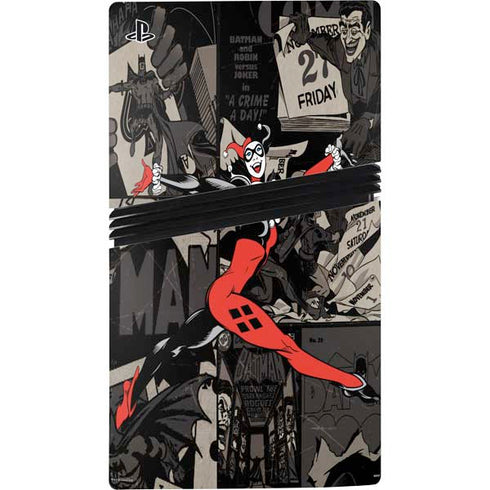 DC Comics Harley Quinn Vintage Action pose pattern PS5 Pro Console Skin