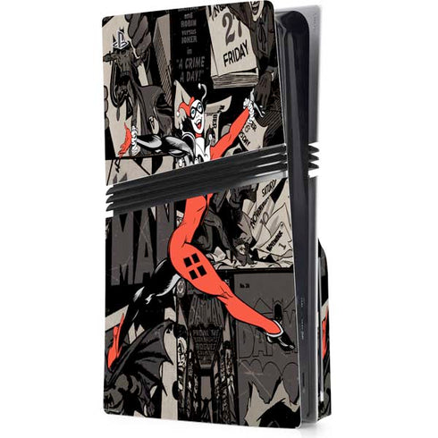 DC Comics Harley Quinn Vintage Action pose pattern PS5 Pro Disk Console Skin