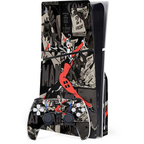 DC Comics Harley Quinn Vintage Action pose pattern PlayStation PS5 Skins